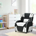 thumbnail image 3 of Gymax Gaming Recliner Sofa PU Leather Armchair for Kids Youth w/ Footrest White, 3 of 10