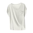 thumbnail image 3 of Bovxnpu Summer Short Sleeve T Shirts Pullover Top Undershirt Pocket Raglan Sleeve V-Neck Pullover Fashion Daily Top Summer Tops (Women's or Women's Plus), 3 of 6