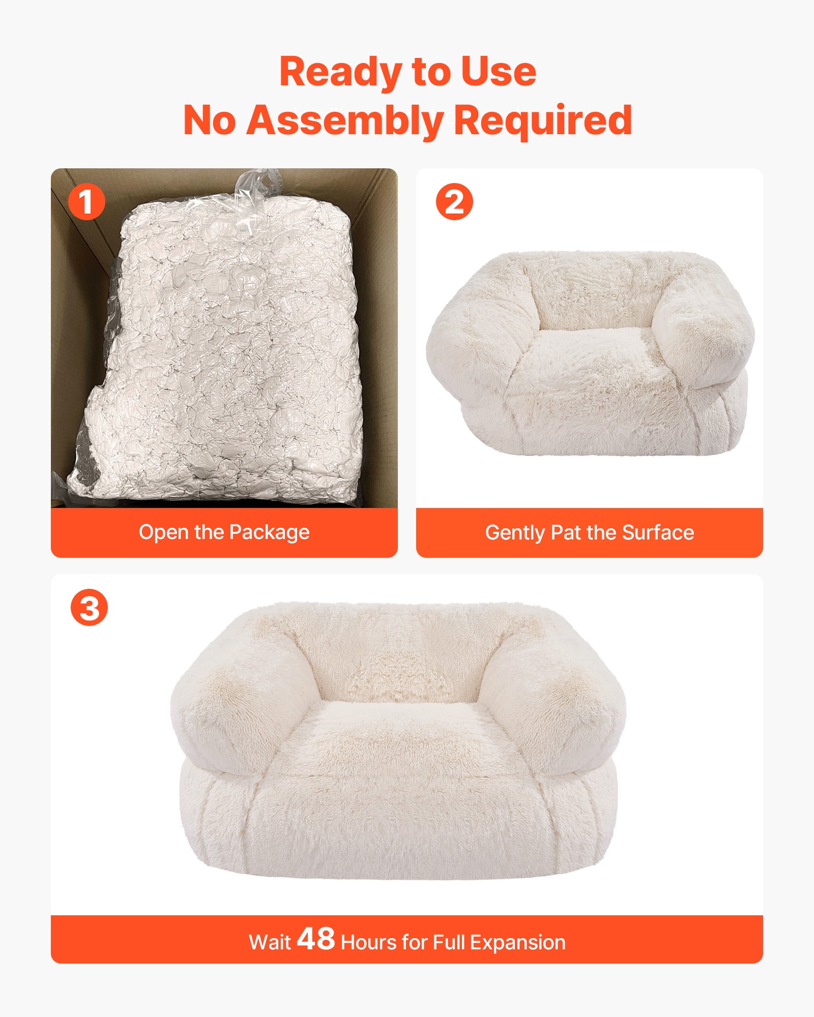 VEVOR Bean Bag Chair, BeanBag Sofa Chair with Armrests for Adults, Fluffy Plush & High-Density Foam Filling Adult Bean Bag with Zapper, Comfy Lazy Sofa Chair Ideal for Living Room, Bedroom, Beige