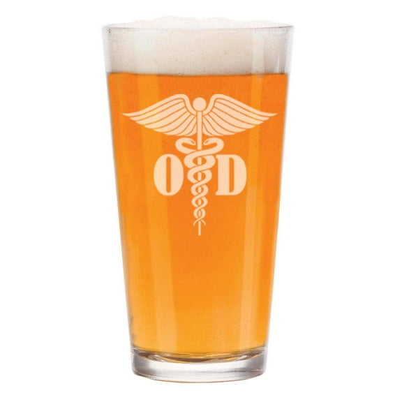 16 oz Beer Pint Glass Gift OD Doctor Of Optometry