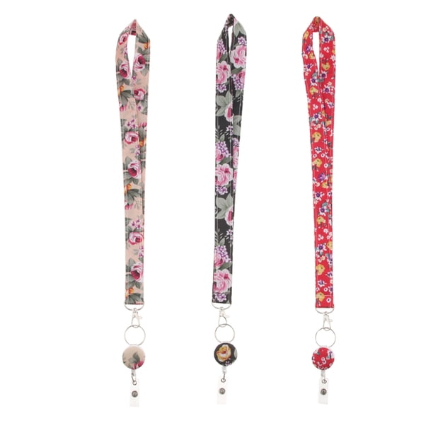 3 Piezas de Tarjeta de Identificación Floral Zulema Cordón Soporte para Etiqueta de Identificación Lanyard