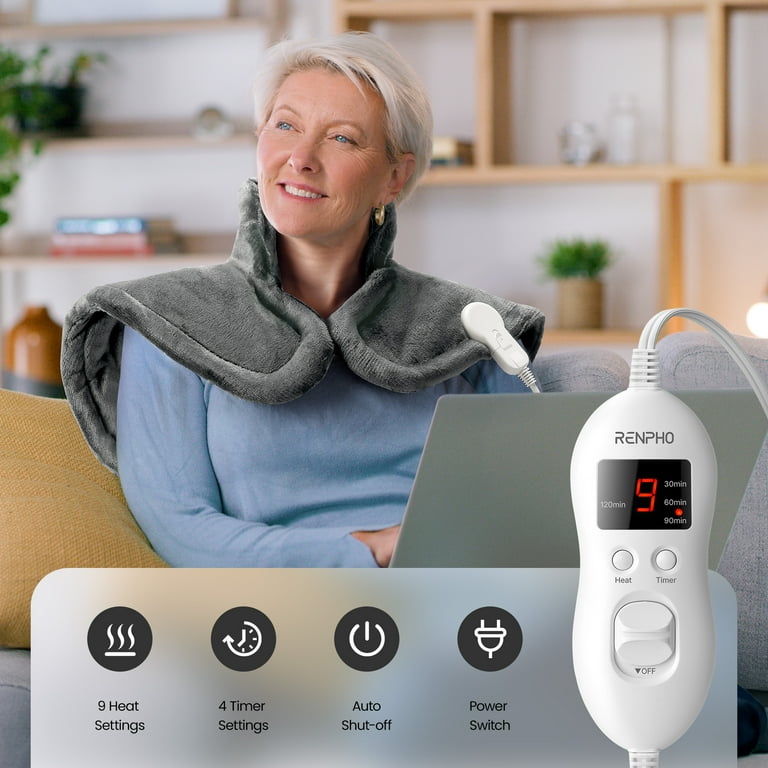 RENPHO Extra Large Heating Pad for Shoulders Neck and Back, 9