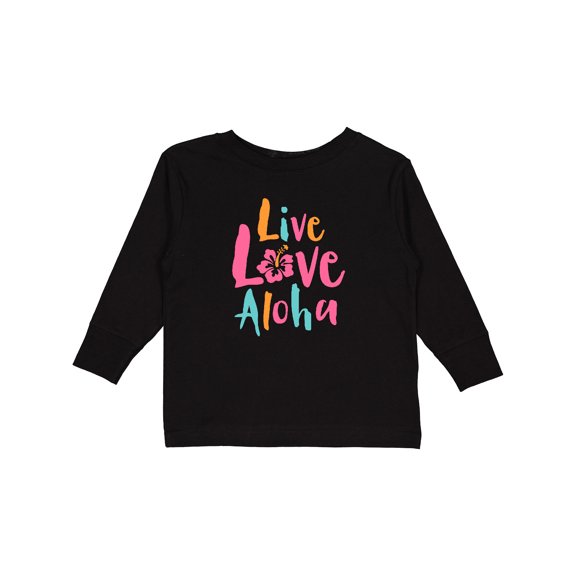 Inktastic Live Love Aloha Boys or Girls Long Sleeve Toddler T-Shirt