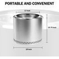 thumbnail image 5 of Red Mountain Valley 19 inch Portable Wood Burning Smokeless Fire Pit 360° Warm Spreading with Removable Ash Pan, Outdoor Fireplaces for Camping, Backyard, Garden, Patio, Silver, 5 of 9