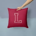 thumbnail image 2 of Letter L Initial Monogram - Maroon and White Fabric Decorative Pillow, 2 of 4