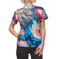 thumbnail image 4 of Beautiful Flower Amazing Colorful All Over Printed Women's Cut Sew T-shirt, 4 of 6