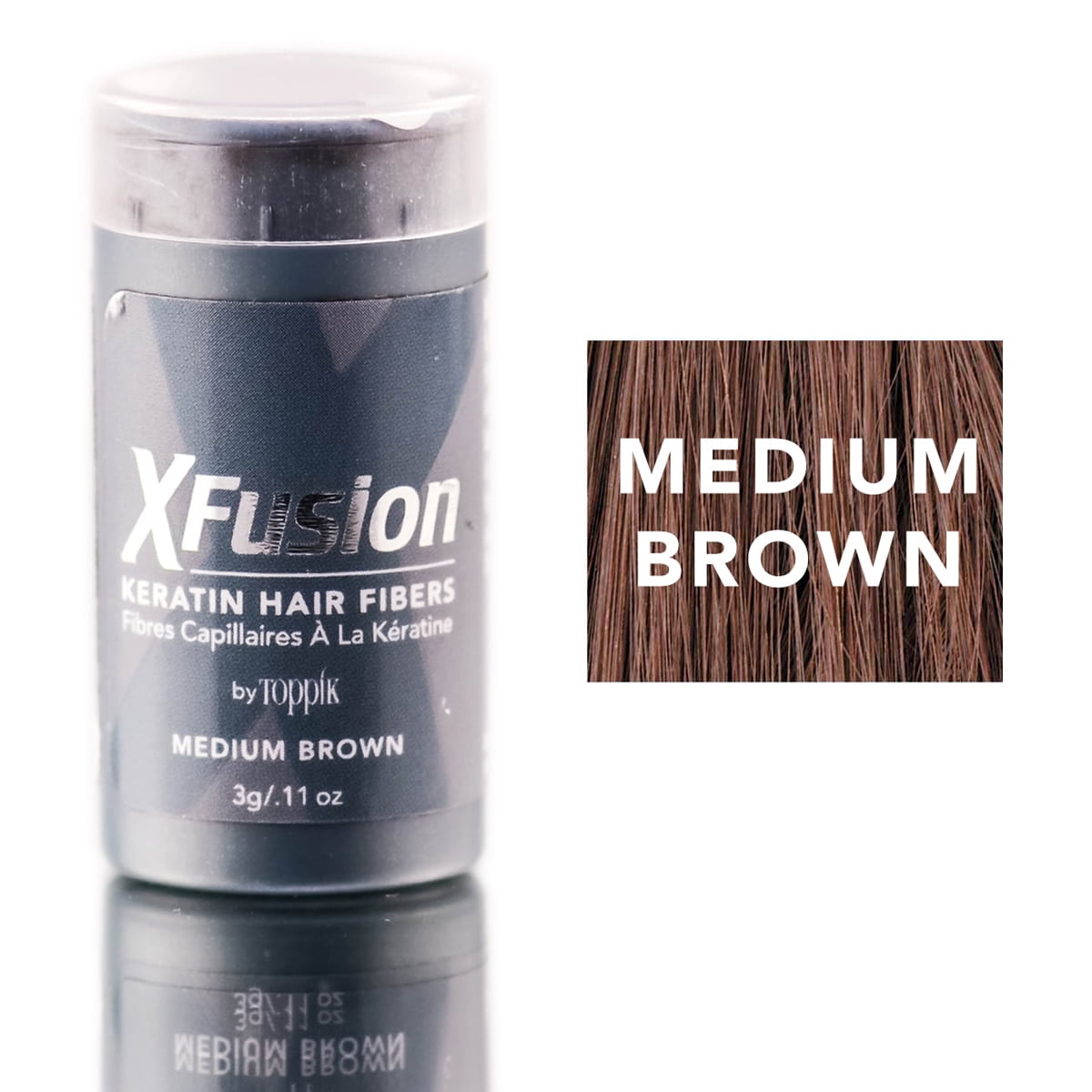 XFusion Medium Brown Keratin Hair Fibers (Size 0.11 oz)