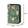 thumbnail image 4 of PU Leather Zipper Card Case Credit Card Holder Small Wallets Chickens and Flowers Pattern, 4 of 7