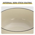 thumbnail image 5 of 6 quart cast iron dutch oven pot with lid,enameled cast iron dutch oven,featuring pot lid and heat-resistant double handles, perfect for baking, grilling, stewing, and cooking. white., 5 of 11