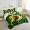 thumbnail image 3 of Manfei Green Football Field King Size Comforter Sets for Boys, American Football Bedding Comforter Set, Game Day Print Bedding Set, Ultra Soft Room Decor Reversible 3-Piece, 3 of 8