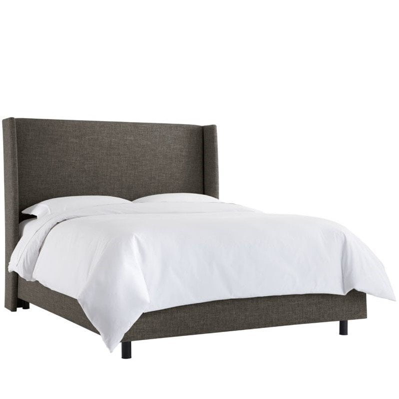Skyline Upholstered Wingback Queen Bed in Charcoal Walmart Canada