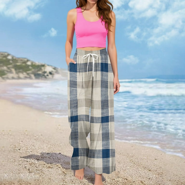 TrdSipl Wide Leg Pants for Women Petite High Waist Travel Pants