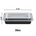 thumbnail image 2 of VeZee 38oz Black Rectangular Meal Prep Containers with Clear Lids - Microwave & Freezer Safe - BPA-Free & Kosher Certified - Ideal for Take-Out & Catering - Set of 150, 2 of 5
