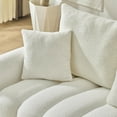 thumbnail image 6 of 92" Teddy Fur Fabric Corner Sofa with Charging Station and Center Console, High-quality Cushioned Sofa with 2 Cup Holder and Hidden Storage for Grand Living Rooms, Apartments, Offices, Off White, 6 of 9