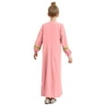 thumbnail image 2 of TiaoBug Kids Girls Long Sleeve Prayer Muslim Islamic Dress Church Abaya Praise Dance Robe Pink 6, 2 of 7