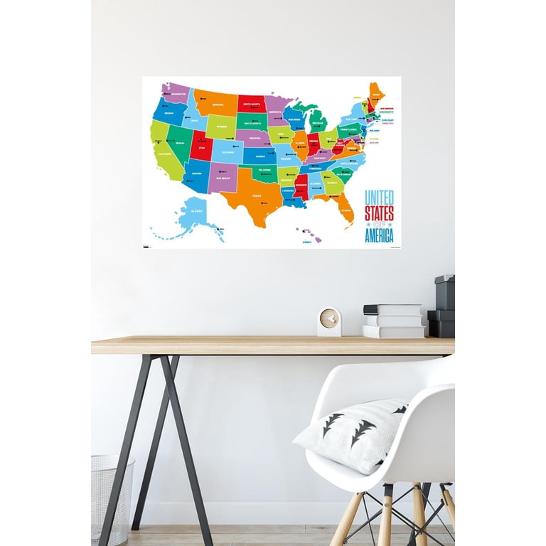 Usa United States Map Poster Size Wall Decoration Large Map Of The Usa