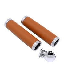 Upanbike Bike Handlebar Grips Microfiber Leather 22.2mm Lock-on Bike Grips Khaki