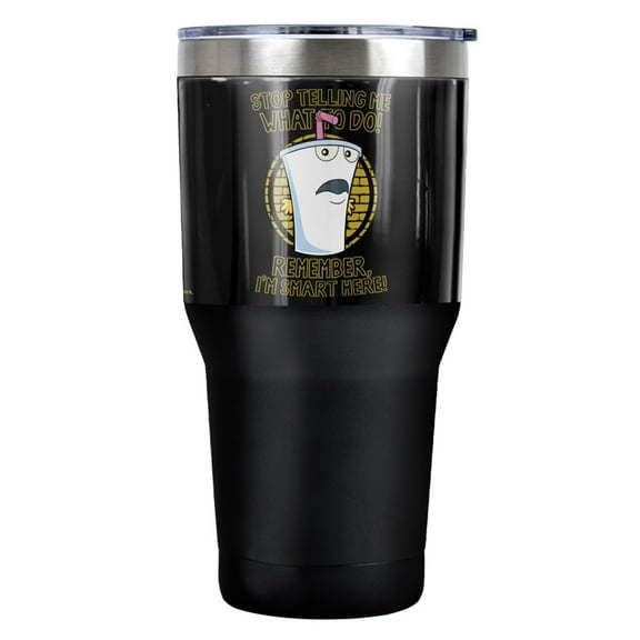 Aqua Teen Hunger Force Stop Stainless Steel Tumbler 30 oz Coffee Travel Cup, Vacuum Insulated & Double Wall with Leakproof Sliding Lid