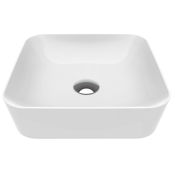 Ws Bath Collections Ultra Ul 040 Ultra 15-11/16" Square Ceramic Vessel Bathroom Sink -