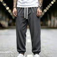 thumbnail image 6 of Klisyaur Mens Joggers Pant Elastic Waist Drawstring Workout Sports Trousers Casual Loose Solid Color Pants with Pockets, 6 of 8
