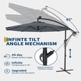 thumbnail image 3 of EastVita 10FT offset patio umbrella with solar lights 32 LED Lights with Infinite Tilt and Cross Base for Deck Pool Garden Backyard (Grey), 3 of 8
