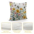 thumbnail image 4 of TIAOTIAOHOU Spring Floral Pillow Cover with Butterflies and Bees, Watercolor Yellow and White Flowers, Decorative Cushion Case for Home and Living Room Decor, 4 of 5