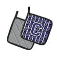 thumbnail image 2 of Carolines Treasures CJ1068-CPTHD Letter C Football Purple and White Pair of Pot Holders, 7.5HX7.5W, multicolor, 2 of 2