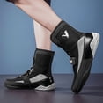 thumbnail image 3 of Sneakers, Professional Boxing & Wrestling Shoes - High-Top Training Shoes with Anti-Slip Grip, Breathable Upper, Tear- - All-Season Gym, Competition, Home Use - for Men & Women - Black/ Gray Athletic, 3 of 9
