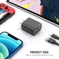 thumbnail image 6 of Esoulk 20W 2-Port USB-C PD (Power Delivery) and USB-A Quick Charge, Ultra Fast Charging Wall Charger for TCL 50 LE - Black, 6 of 9