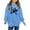 Blue, variant on Wangkekeji Printed Crew Neck Long Sleeved Hoodie For Girls plus Size Girls Clothes