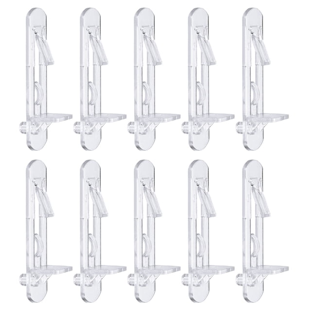 Clavijas de estante de bloqueo de plástico, paquete de 50, clavijas de estante claras que se ajustan a agujeros de 5mm en estantes de 3/4" (20mm) de grosor