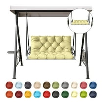 Kimunuk Outdoor Swing Cushion , 40" X 40" X 5" Waterproof Bench Chair Replacement Cushion with 6 Ties for Patio Porch, Light Yellow