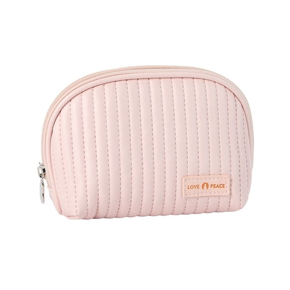 Simple Outdoor Toiletry Bag Cream Color Zipper Wash Pouch Female Travel Bath Storage Storage Bag Makeup Case PU Cosmetic Bag PINK