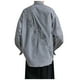 thumbnail image 5 of Blusa y camisa de manga larga con cuello vuelto para hombre, informal, con botones y bolsillos, camisa de manga larga a cuadros, camisa de lino para hombre, 5 of 5