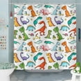 thumbnail image 2 of Kid Dinosaur Shower Curtain, Boys Cute Funny Animals Multicolor Dinosaur Dino Eggs Printed Bathroom Curtain for Bathtub Decor Waterproof Fabric Machine Washable with Hooks,72" Wx84 L, 2 of 6