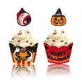 thumbnail image 3 of 6pcs Halloween Cupcake Wraps Cake Toppers Label Marking for Food Sandwich Muffin, 3 of 4