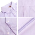 thumbnail image 4 of Coevals Club Men Short Sleeve Button Down Up Cotton Casual Soft Solid Top Shirt (Purple 3# L), 4 of 4