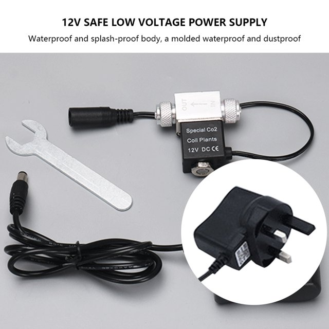 Válvula solenoide de CO2 para acuario, válvula magnética eléctrica DC12V para pecera de acuario Sywqhk Libre de BPA