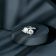thumbnail image 4 of Rosec Jewels Genuine Pearl Moissanite Toi Et Moi Engagement Ring - Statement Ring - AAA Quality - with Jewelry Box, 10K White Gold, US 11.50, 4 of 8