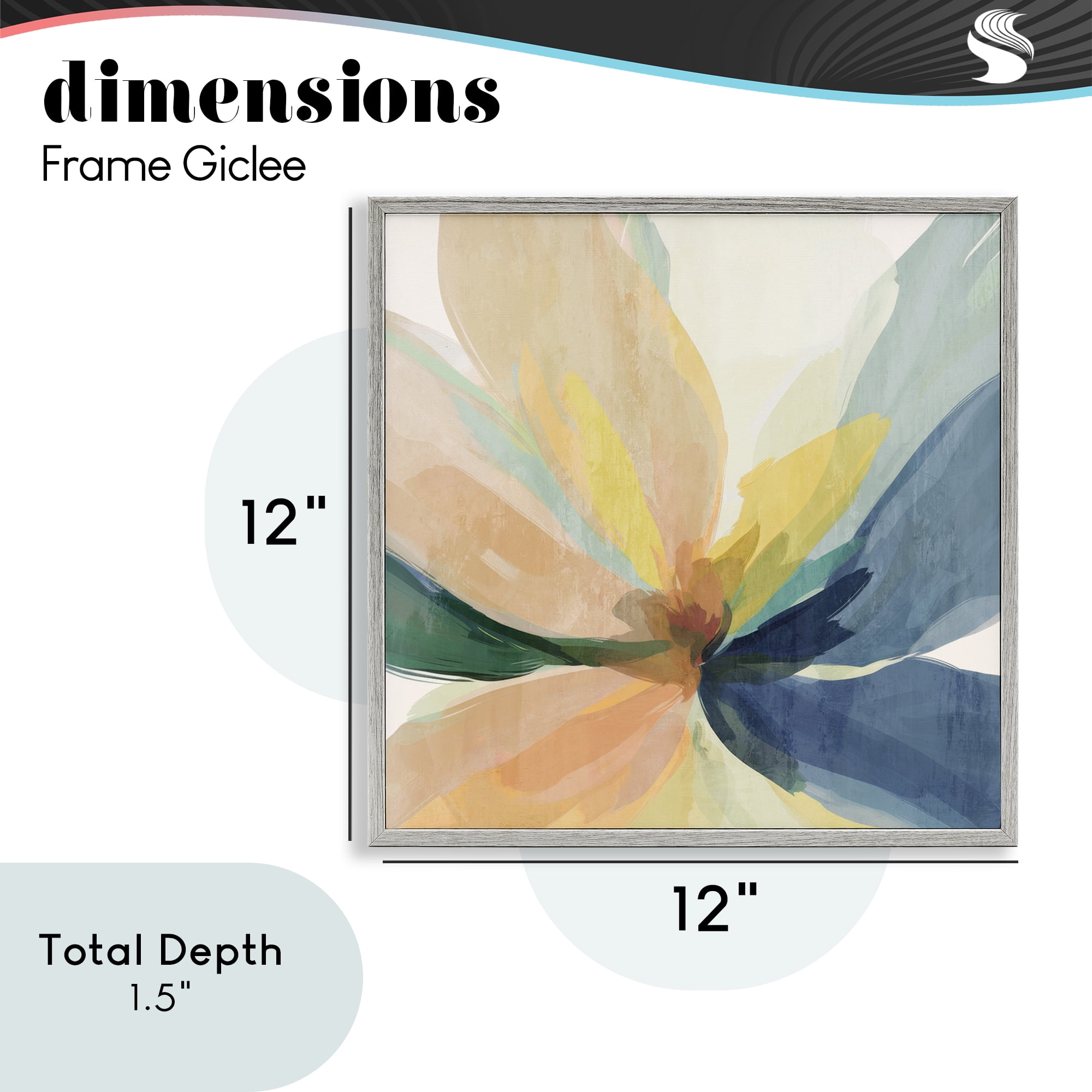Flared Abstract Neutral Petals Gray Framed Giclee Art, design by Irena Orlov