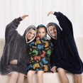 thumbnail image 5 of Colorful Games Controller Black Pattern Blanket Hoodies for Kids 6-13YR Oversize Wearable Blanket Hoodies for Boys Girls Teens, 5 of 7