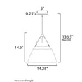thumbnail image 5 of Maxim 11356BKBP 14 in. Nordic 1 Light Black & Brushed Patinum Single Pendant Ceiling Light, 5 of 5
