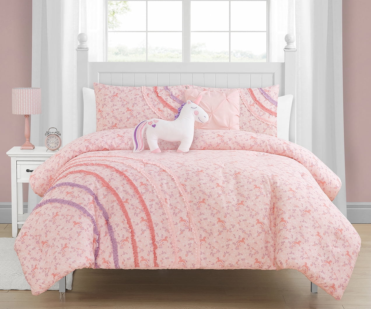 Fairy Prince... 4 Piece Toddler Comforter Set Magic Unicorn Details about   Bloomsbury Mill 