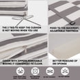 thumbnail image 4 of 2-Piece Outdoor Lounge Chair Cushion Set with Removable Water-Resistant Covers, High-Density Foam for Patio Furniture, Adjustable Straps – Gray and White Design, 4 of 9