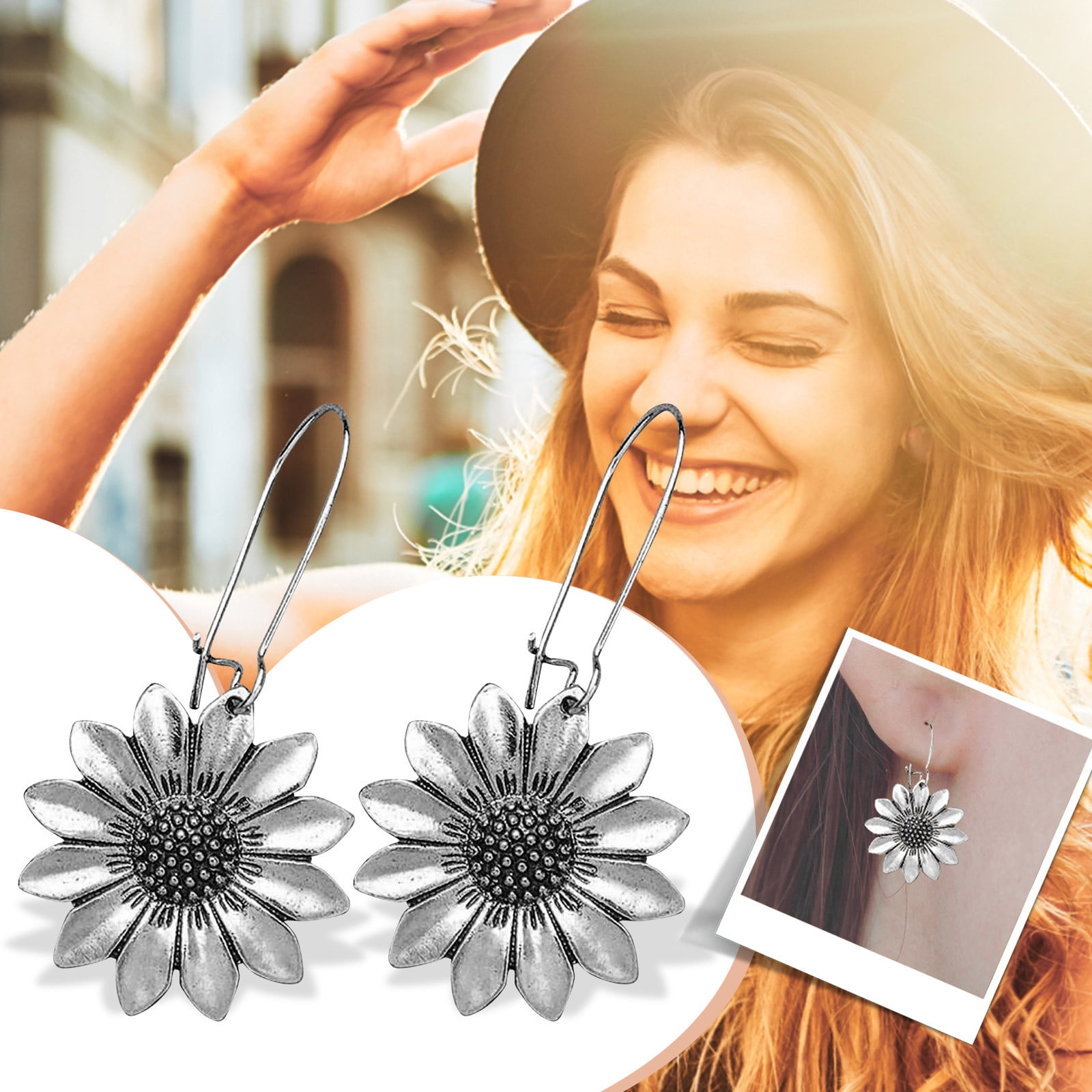 voss fashion sunflower daisy earrings women's vintage earrings jewelry