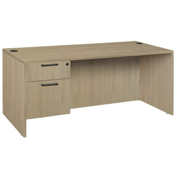 Regency 66 x 30 in. Executive Desk with Single Pedestal Drawer Unit- Noble Oak