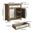 thumbnail image 5 of GZXS 34.65" Vintage Accent Cabinet with 2 Carved Floral Doors, 1 Drawer & Adjustable Shelf, Rustic Distressed Wood Storage Sideboard for Living Room and Bedroom, Antique Brown+White, 5 of 7