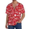 thumbnail image 1 of Fotbe Christmas Hohoho Camisa Estampada de Manga Corta para Hombre, Casual de Verano, Estilo Playero, Sin Arrugas-Large, 1 of 5
