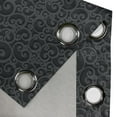 thumbnail image 5 of Ambesonne Dark Grey Grommet Curtain, Royal Floral Curls, 50" x 63", Dark Grey, 5 of 6
