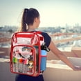 thumbnail image 4 of SANMADROLA Clear Backpack, Heavy Duty PVC Transparent Backpack Stadium approved with Reinforced Strap School Bookbag for School, Workplace, Stadium, Travel, Security, Festival, College (Red), 4 of 8